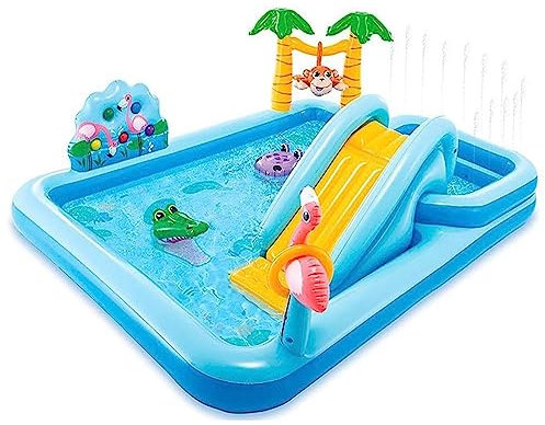 HSPLXYT Piscinas inflables Familiares de tamaño Completo de 244 * 198 * 71 cm, Piscina Inflable for niños y Adultos con Bomba, Piscina Infantil Plegable for la Familia, Patio Trasero, jardín, césped