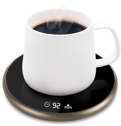 Kaffeebecherwärmer Tassenwärmer Elektrischer Kaffeetassenwärmer für den Schreibtisch mit 2 Temperaturregelungen 9h Abschaltautomatik für Milch Kaffee Kerzenwärmer Tee Getränkewärmer (Kaffeefarbe) ﻿