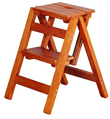 ZAANU Sgabello Pieghevole in Legno a 2 gradini per Adulti e Bambini Scalette per Interni ed Esterni Scalette Portatili per Arrampicata per orto e Biblioteca