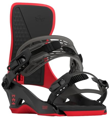 Rome Snowboards Fijaciones de snowboard Trace Heelwrap para hombre, 2023/2024, negro/rojo, talla L/XL