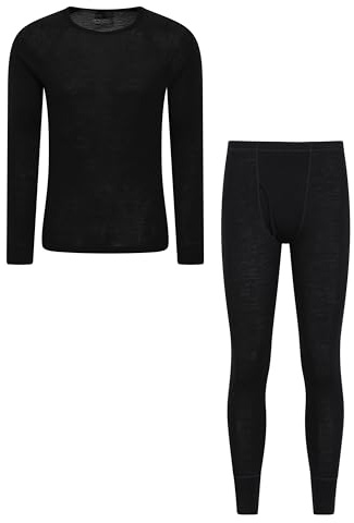 Mountain Warehouse Merino Mens Thermal Top & Pant Set | Lightweight & Comfortable T-shirt & Bottoms Merino Wool Base Layer Set, Warm Long Sleeve Tee & Leggings Underlayer for Winter