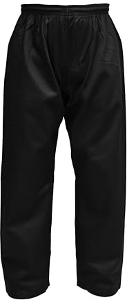 Karate Trousers Martial Arts Karate Pants Student Cotton GI Aikido Kids Pant Kung Fu Adults Kimono Trousers (Black, 0-130)