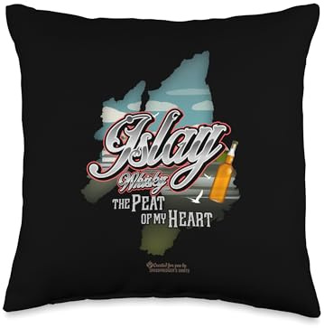 Whisky Peat of my Heart Coastline Island Islay Throw Pillow