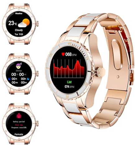 SEAWATCHER Smart Watches for Women Sports smartwatch, Fitness Tracker, Wireless Music Talk/Answer/Sound Recordings,Pedometer Step Counter for Walking, smartwatch Women(White)