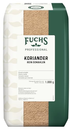 Fuchs Professional - Coriandolo puro macinato | 1000 g in sacchetto grande | Spezie per pane, condimento per sottaceti | Per professionisti Ho.re.ca e ristoranti