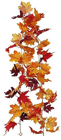 AKTOUR Rose Secche Resina d' ghirlanda foglie autunnali vite artificiale ghirlanda autunnale decorazione del ringraziamento per la casa festa di nozze di Natale 5,8 Regali Natale (Orange, One Size)