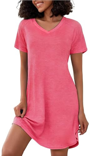 Marvmys Camisones Mujer Verano Agodón Elegante Manga Corta