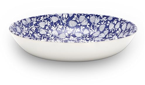 Wade Eton Pasta Bowl with Blue Strawberry Design, Crafted from Earthenware, Made in Stoke-on-Trent, 22.5m, Blue