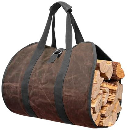 Wood Storage Bag - Canvas Firewood Rack, Multifunctional Foldable Log Holdall | Firewood Rack Fireplace Large Canvas Log Rack Accessories
