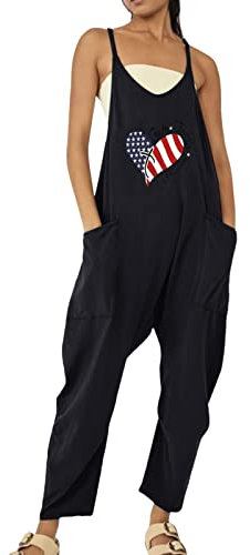 Latzhose Damen Sommer, Jumpsuit Lang Elegant, Ärmellos Overall Arbeitslatzhose Playsuit Weites Bein Baggy Bib Strampler Latzhose Damen Arbeitshose Lässiger Leicht Jumpsuit Damen Business Einteiler