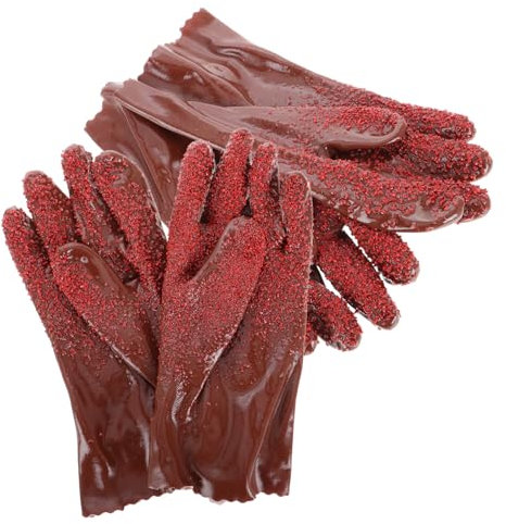 TOPPERFUN 2paare Wasserfeste Pvc-handschuhe Für Klempnerarbeiten Rutschfeste Wiederverwendbare Handschuhe Mit Verbessertem Griff Für Männer Und Frauen Für Handhabung Von Rohren Und