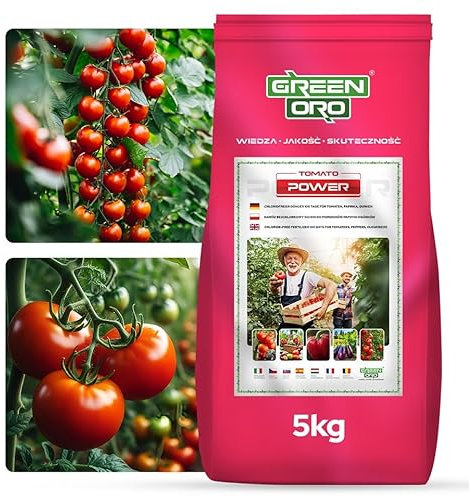 GREEN ORO TOMATO POWER 5KG – Fertilizzante speciale per pomodori, peperoni, zucchine, melanzane, patate, cetrioli e zucche – Effetto prolungato fino a 100 giorni
