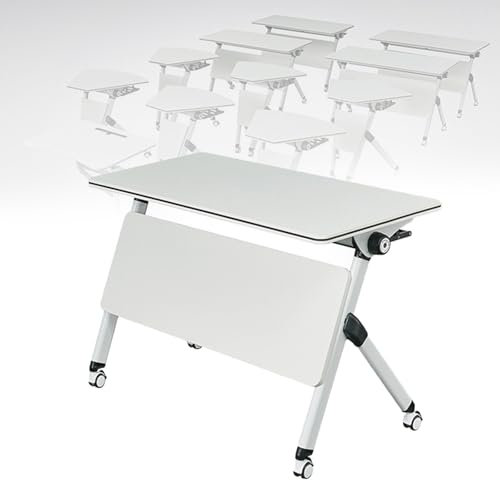 YDkjwjw Rollbare Konferenzräume Seminartisch Klappbarer Konferenztisch mit Nachlauf, rechteckiger Flip-Top-Mobiler klappbarer Büro-Besprechungstisch für Büros, Schulungsräume, Klassenzimmer, Schulen