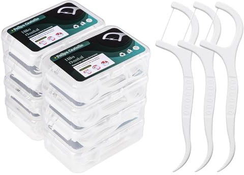 400 unidades de palillos con hilo dental by Felipe Castello, horquilla interdental con estuche higiénico y portátil, cuidado dental para toda la familia.