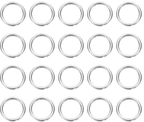 QUARKZMAN 20 Stück 10mm O-Ring Schnallen Zinklegierung Galvanisierte Rundring Schlaufenring für Hardware Taschen Gürtel Bastel DIY Zubehör (Silber)