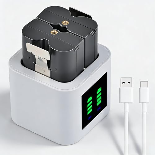 2Pcs 6040mAh Battery and Charger for Ring Video Doorbell Camera 2/3/3 plus/4, Stick Up Cam (2nd & 3rd Gen) and Spotlight Cam