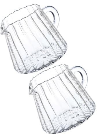 VICASKY 2pièces Pichet à Lait Verre Petit Pichet Pour Expresso à Lait Transparent à Multifonction Capacité