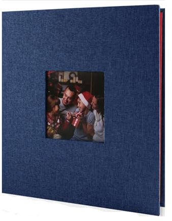 Album De Fotos Álbum de fotos 4x6 8x10, álbum recortes gran capacidad, álbumes familiares, sostiene horizontales y libro imágenes DIY(BLUE)