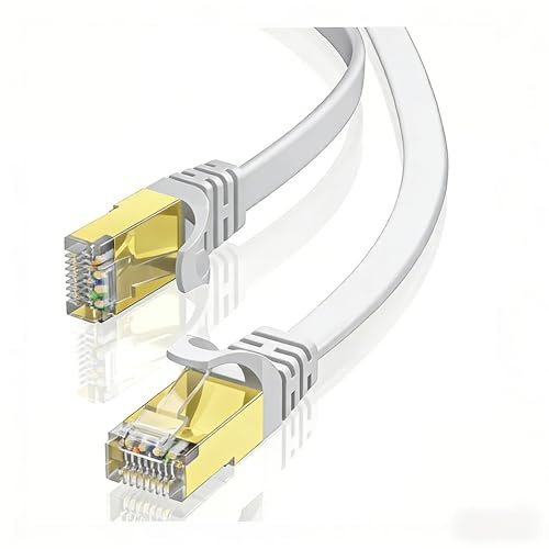 Câble Ethernet 3 mètres, Câble Internet Haut Débit Cat 8, Câble Réseau LAN Plat, 40 Gbps 2000 MHz avec Connecteur RJ45 pour Routeur, Modem, Télévision, plus Rapide que le Cat7