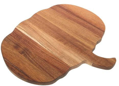 Veemoon Planche à Découper en Bois Forme Citrouille Épaisse, Planche Service pour Fruits, et Viande, Surface Lisse, Taille Moyenne, la Cuisine Maison et Buffet Halloween, Planches