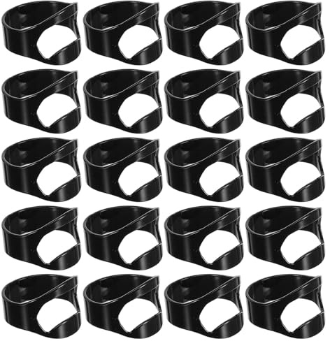 PRETYZOOM 20 Pezzi Anello Apribottiglie in Acciaio Inossidabile Nero Funzione Handsfree e Design Gioiello Elegante per Uso Domestico e Bar