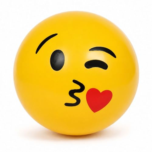OTHERWISETRIVIAL Pallone Emoji in PVC 23 cm, Multicolore, per Piscina, Spiaggia e Giardino, Unisex, Faccine Casuali