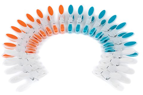 Beldray LA028259TQ Wäscheklammern - Weiche Kleiderklammern, 24 Stück robuste Kunststoff Kluppen, Winddicht Klammern, Kunststoffklemmen, Waschclip zum Aufhängen von Wäsche, Kleidung ohne Abdruck