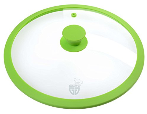 GRÄWE glaslock Ø 32 cm med silikonkant och ångventil, grön