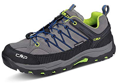 CMP Kids Rigel Low Trekking Shoes Wp, Scarpe da trekking Unisex - Bambini e ragazzi, Graffite-Marine 35UD, 34 EU