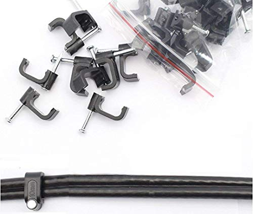 SSL Satellites 30 Black Twin/Shotgun/Double Coaxial Cable Clips -WF65/CT63 Dual Outdoor for Sky Sat/Satellite Wire Clip - Thin-Lead-Plus + HD