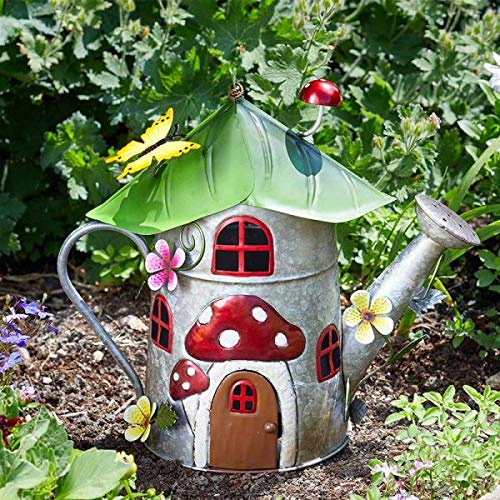 Garden Mile® Gartendekoration, wasserdicht, Feenhaus, Outdoor-Dekoration, witziges Metall, handbemalt, wetterfest