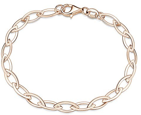 Damen Armband Silber 925 Breite 5mm - Gliederarmband 19 cm SA-130 | Spitz-Ankerkette aus hautfreundlichem 925 Sterling Silber in silber, gold oder rosegold von MATERIA by Matthias Wagner