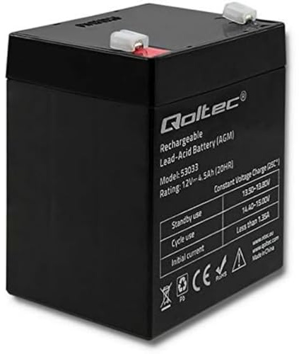 Qoltec AGM-batteri | 12 V | 4,5 Ah | max 67,5 A