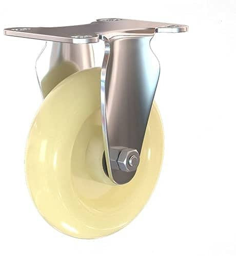 CABLEPELADO Rueda fija industrial de poliuretano sin freno 75 mm Beige