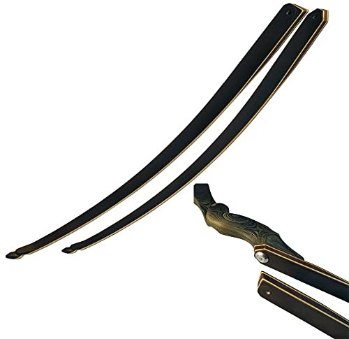 Arti neri per impugnature, arti dell'arco ricurvo Black Hunter da 25 libbre-60 libbre, arti del processo di laminazione dell'acero per impugnature dell'arco ricurvo (mano destra, 50lbs)