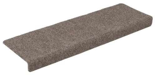 vidaXL Felpudos autoadhesivos para escaleras, 15 Unidades, 65x21x4 cm, Beige, Borde Rectangular
