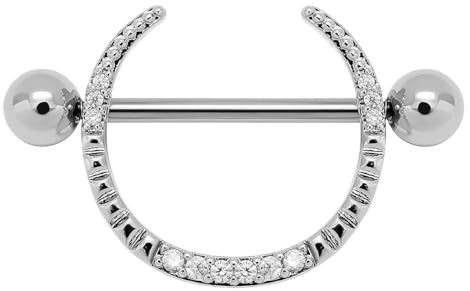Soul-Cats Brustwarzenpiercing Edelstahl Brustpiercing Septum Strass Nippelpiercing