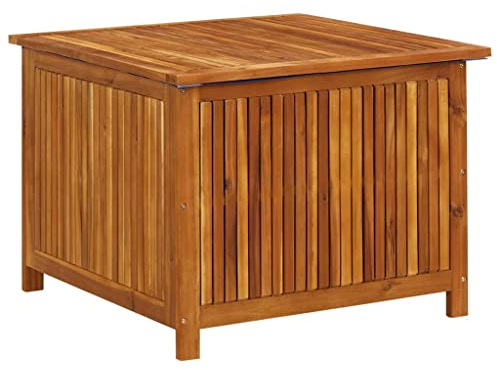 FIRBNUS Terrassenbox 75x75x58 cm Gartenbox Gartentruhe Gartenkissenbox Auflagenbox Outdoor Schrank Box mit Deckel Massivholz Akazie mit Wasserdichter Innentasche