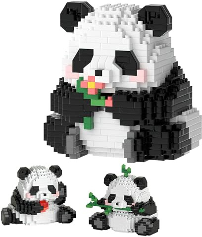 TNSLAND 3 i 1 panda byggleksak med byggklossar, set och figurer för barn från 6 år