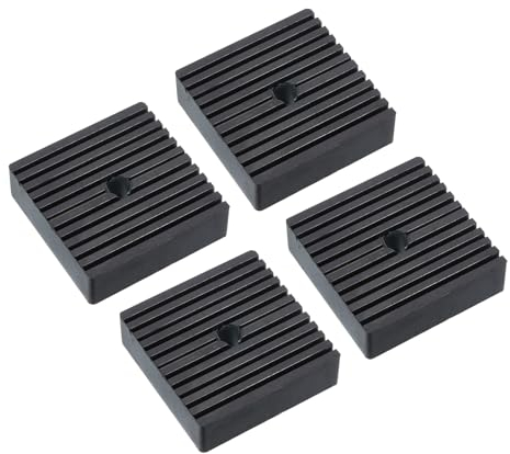 PATIKIL Tappetini antivibranti in gomma, 4 pezzi, con foro 4 x 4 x 1.2 per HVAC, condizionatori d'aria, compressori d'aria, lavatrici, asciugatrici, nero