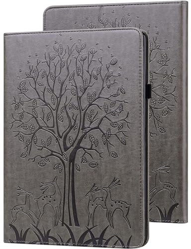 Hülle Kompatibel mit Huawei MediaPad M5 lite 10 10.1 Zoll Tablette Hülle PU Leder Tasche Schutzhülle Flip Brieftasche Case mit Standfunktion Kartentasche, Grau