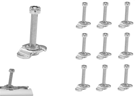 Lasiprofi Lasiprofi Schraub-Airline-Endbeschlag M8 x 50 | Set 10 | Stahl verzingt, Fixierungsbereich 0-40 mm | für Airlineschiene | Single Endbeschlag für Zurrschiene