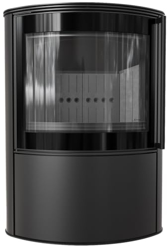 Kratki Kaminofen Bjorn 10 kW Ø150 mm Schwarz Freistehend – Termotec Brennkammer, Ökodesign & BImSchV 2 – Hoher Wirkungsgrad, Externe Luftzufuhr – Sauberes Glas – Effiziente Wärmeverteilung