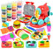 OTONOPI Dough Play Set Kitchen Creations Colour Dough Noodle Hamburger Maker Machine Dough Tools and Cutters Play Food Toys Modeling Dough Set for Kids with 24 of Colour Doughs Pack of 51PCS