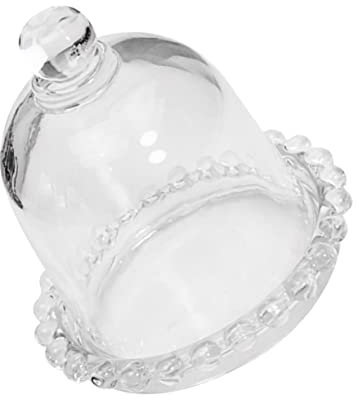 Ciieeo Candle Wax Cup Cover with Pearl Edge Glass Aroma Candle Stand Dustproof Protector for Home Decor