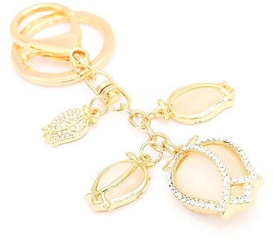 WRITWAA Fashion Crystal Tulipa Blumen Schlüsselanhänger Für Damen Goldene Handtaschen- Für Jeden Anlass Schlüsselring Und Taschencharme Einem