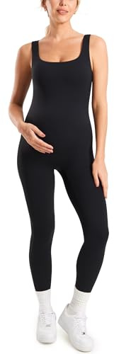 MOMANDA Combinaison de Maternité Sportive Col Carré | Collection Natrelax, pour Grossesse, avec Legging, sans Coutures, sans Manches