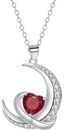 J.MUEN Halskette für Damen 925 Sterling Silber mit Herz Anhänger Kette Damen Verstellbar Halskette Schmuck Geschenk für Frauen