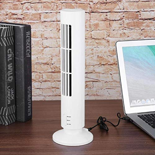 HWGING Volume d'aria regolabile alto/basso, utilizzo dello spazio, ventilatore USB da tavolo alla moda, ventilatore a torre con grande ventilatore per casa e ufficio, molto sicuro con rete di