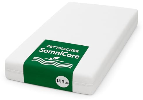 Bettmacher SomniCorePlus 90x200 cm fest 7-Zonen-Matratze, 14,5 cm Höhe, Abnehmbarer Bezug, 60° waschbar, Oeko-TEX® 100